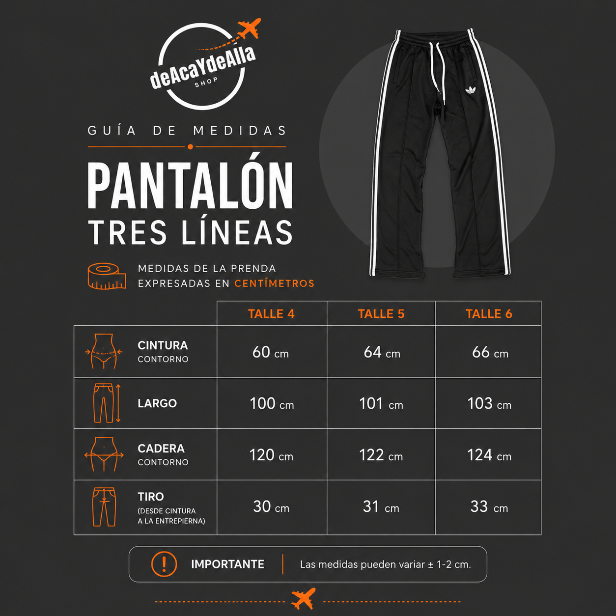 Pantalón tres líneas - Negro